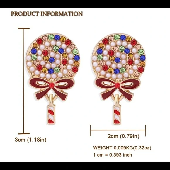 Lollipop Candy Drop Earrings - Picture 4 of 4